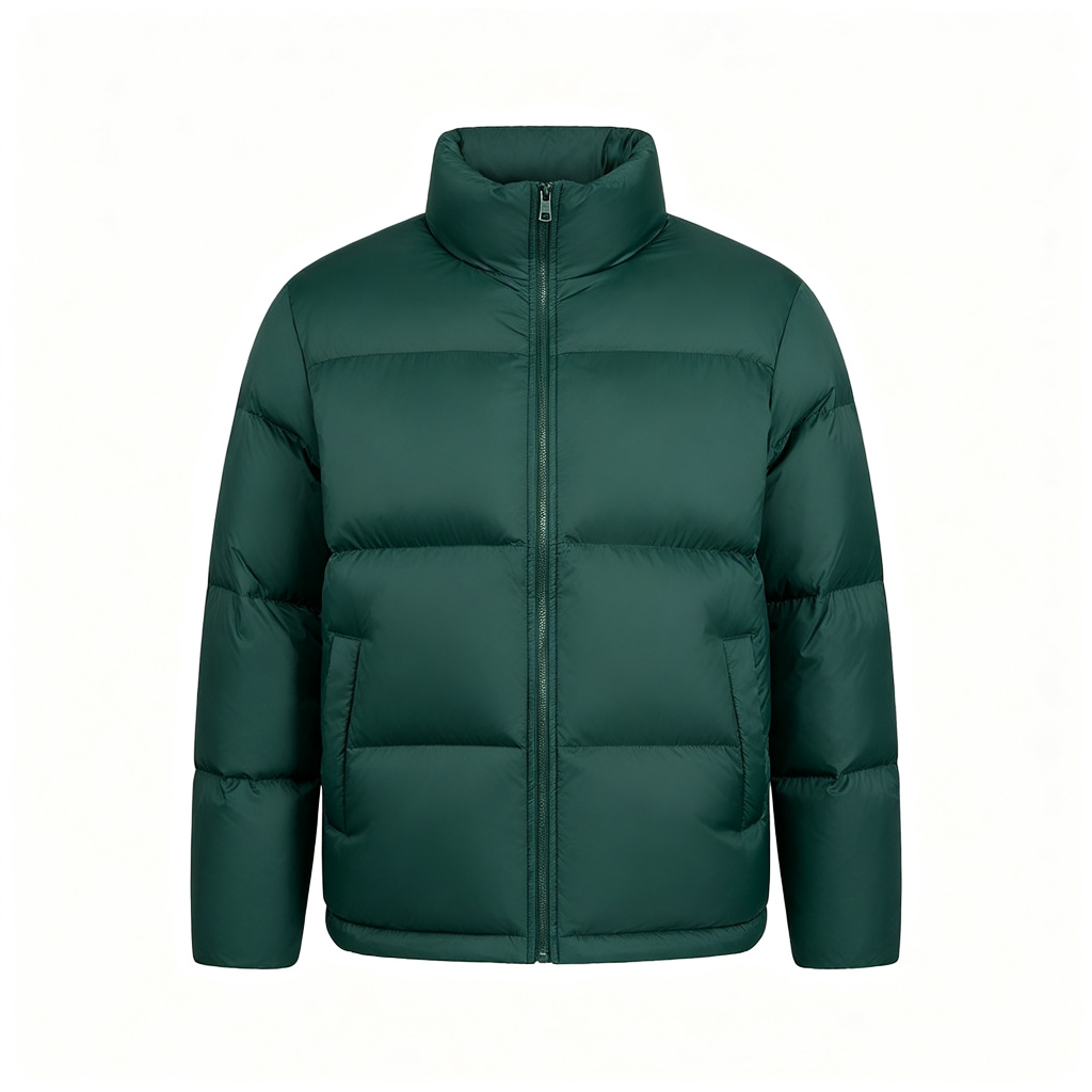 Forest GreenStand-Collar Down Jacket