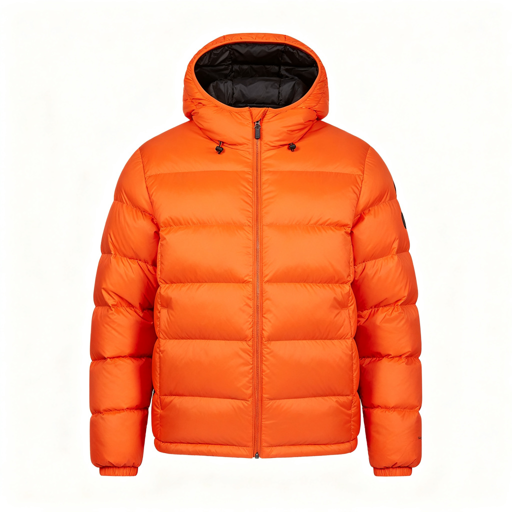 OrangeHooded Down Jacket
