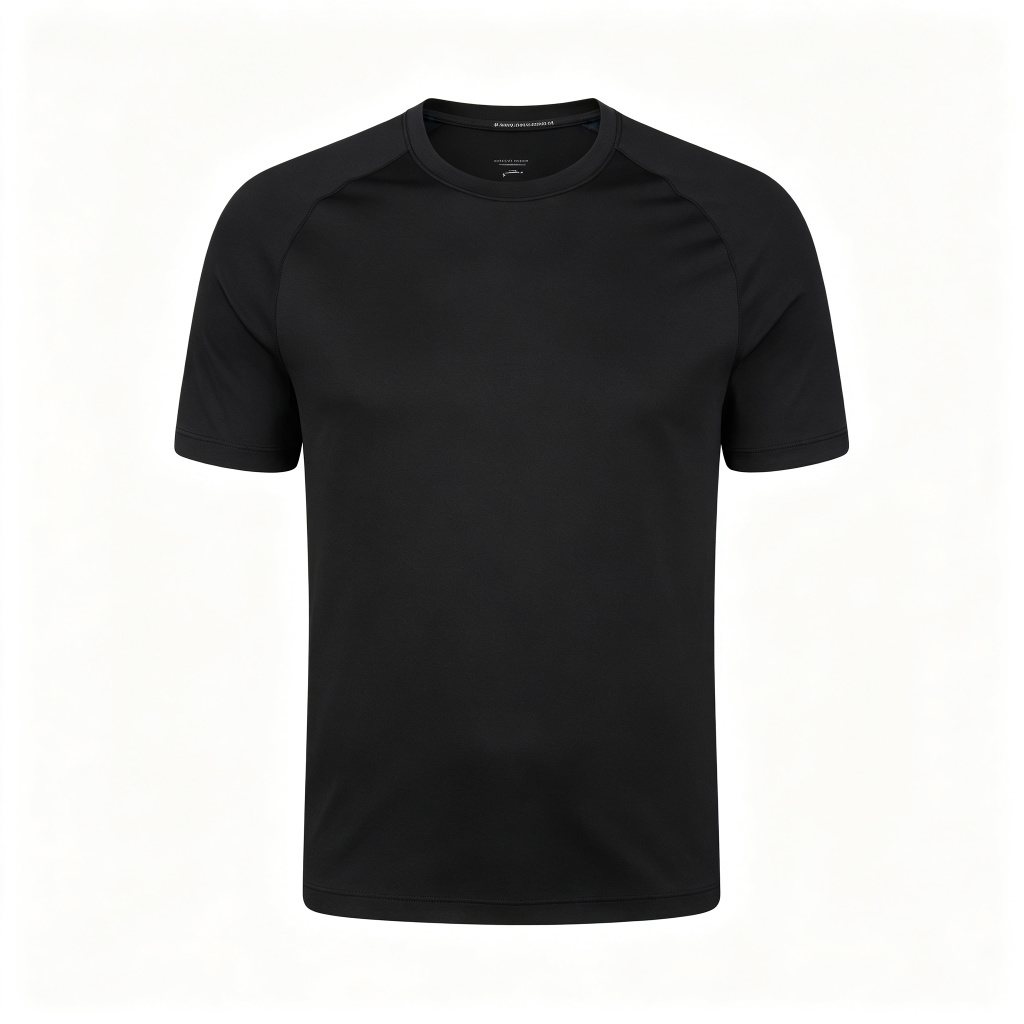 Black Crew Neck Short Sleeve Athletic T-Shirt