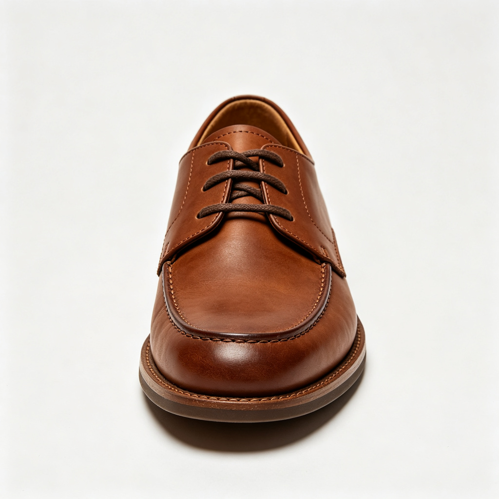 Brown Leather Casual Derby Shoes