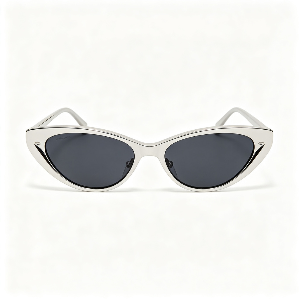 Silver Metal Cat Eye Sunglasses