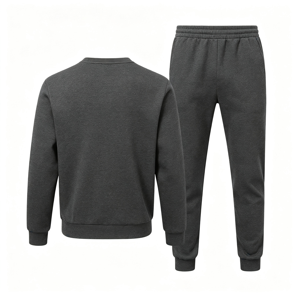 Dark Grey Crew Neck Sweatshirt & Sweatpants Set – casual hoodie and streetwear sweatshirt