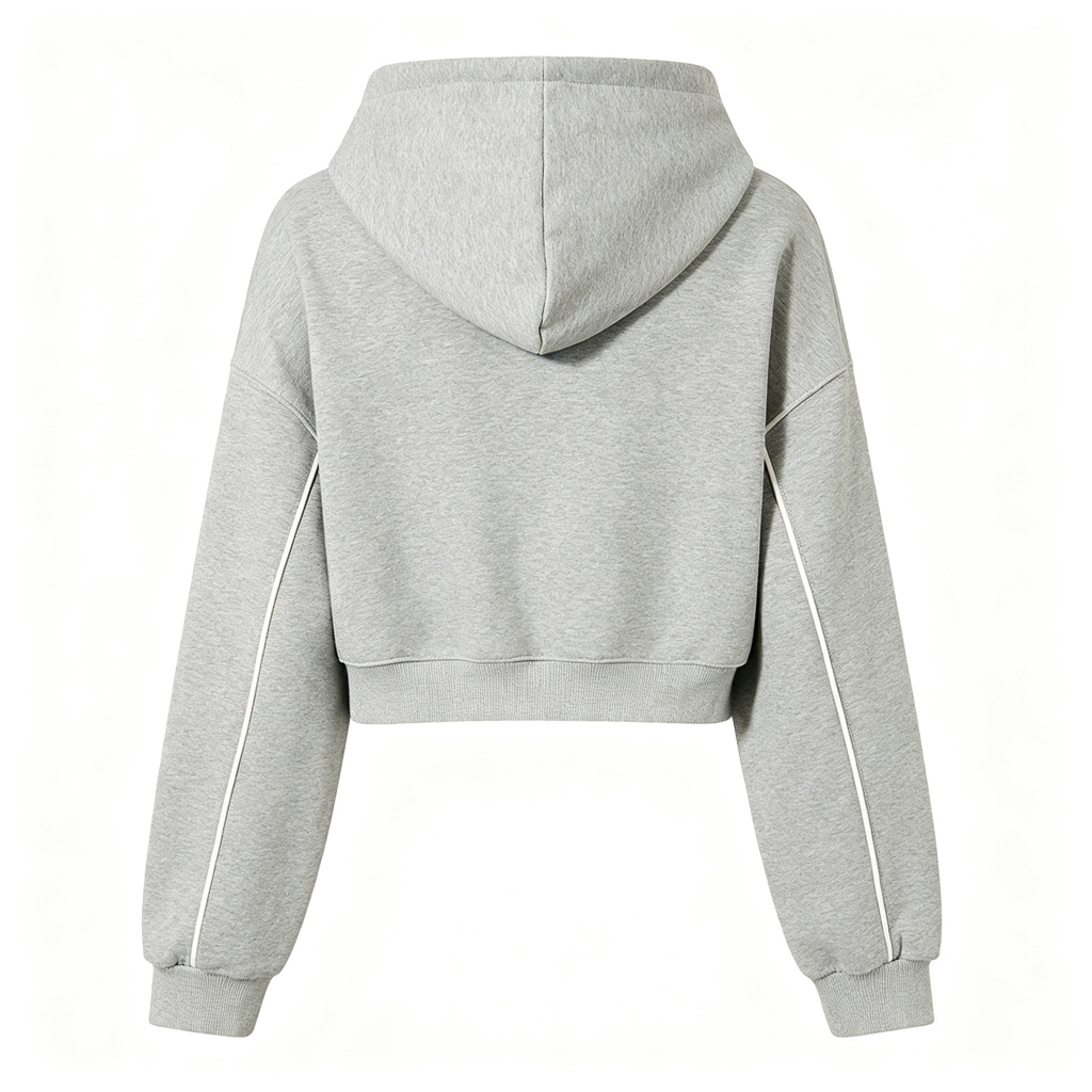 Heather Grey Cropped Hoodie Sweatshirt – casual hoodie and streetwear sweatshirt