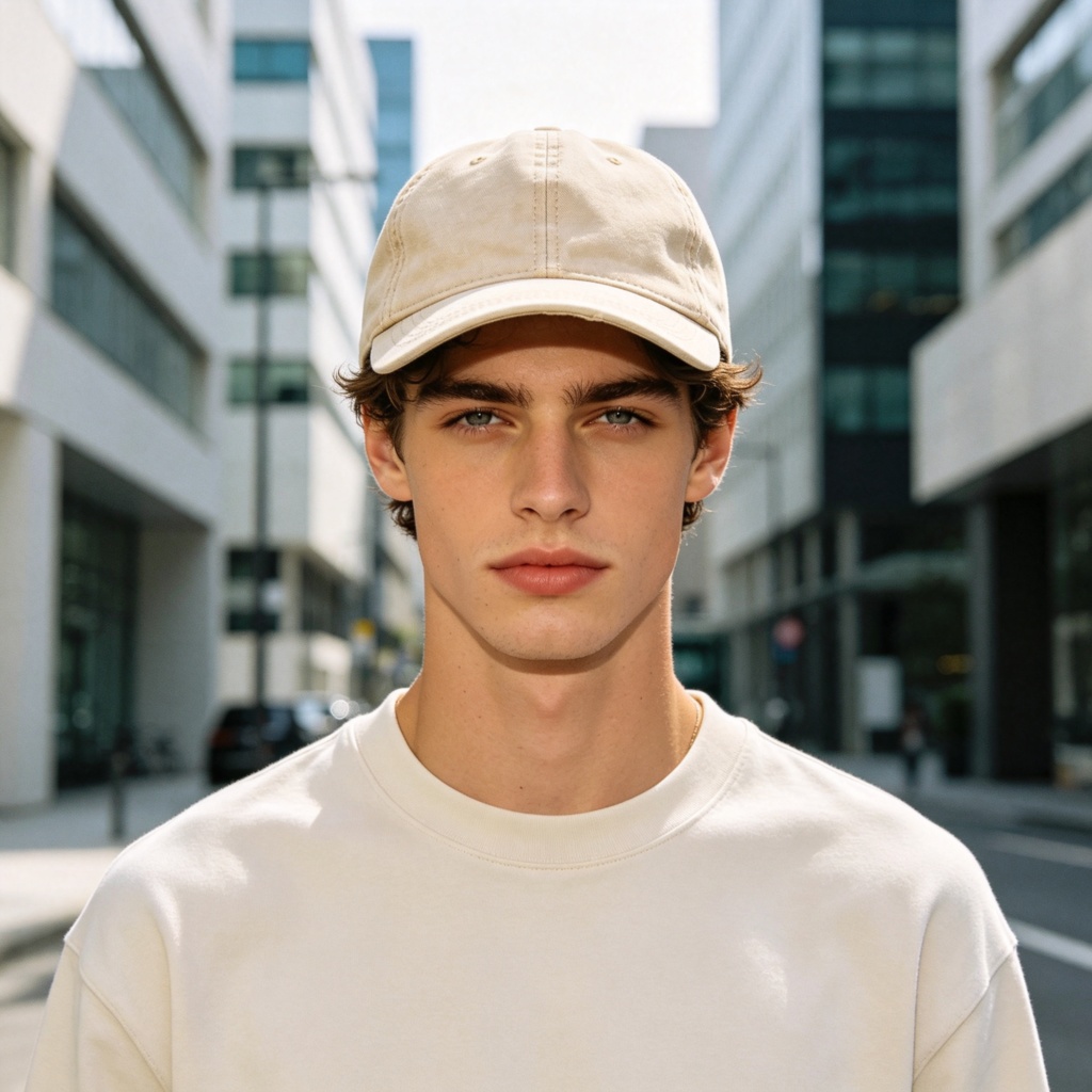 Beige Washed Distressed Baseball Cap – unisex hat and everyday headwear