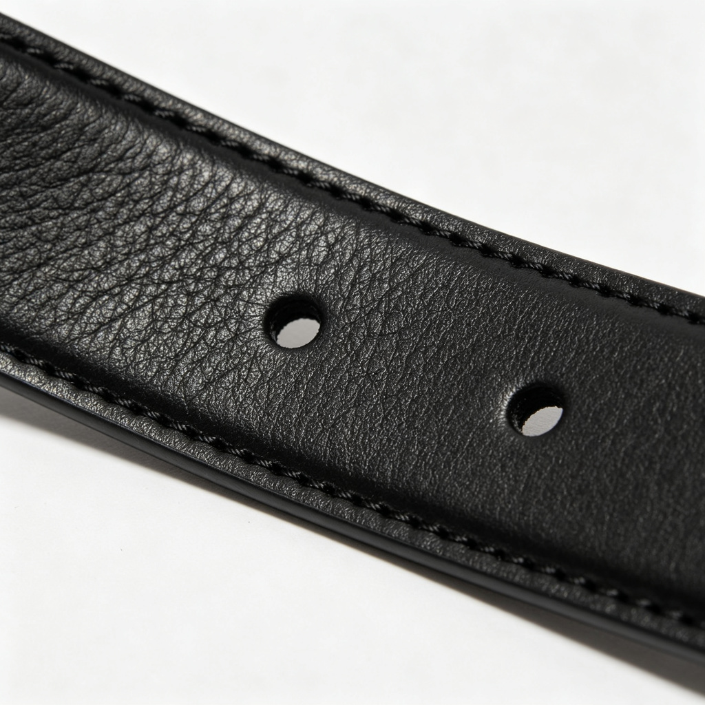 Black Leather Large Square Buckle Belt – adjustable fashion belt