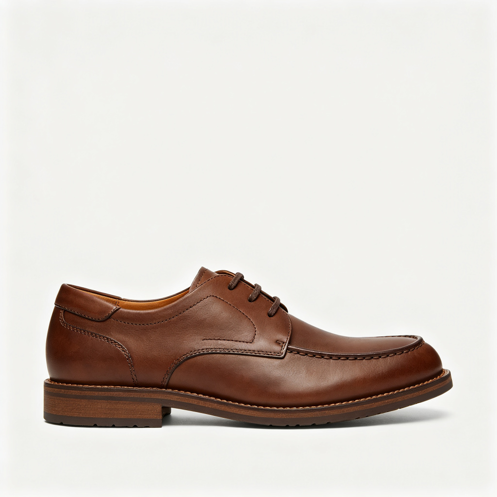 Brown Leather Casual Derby Shoes