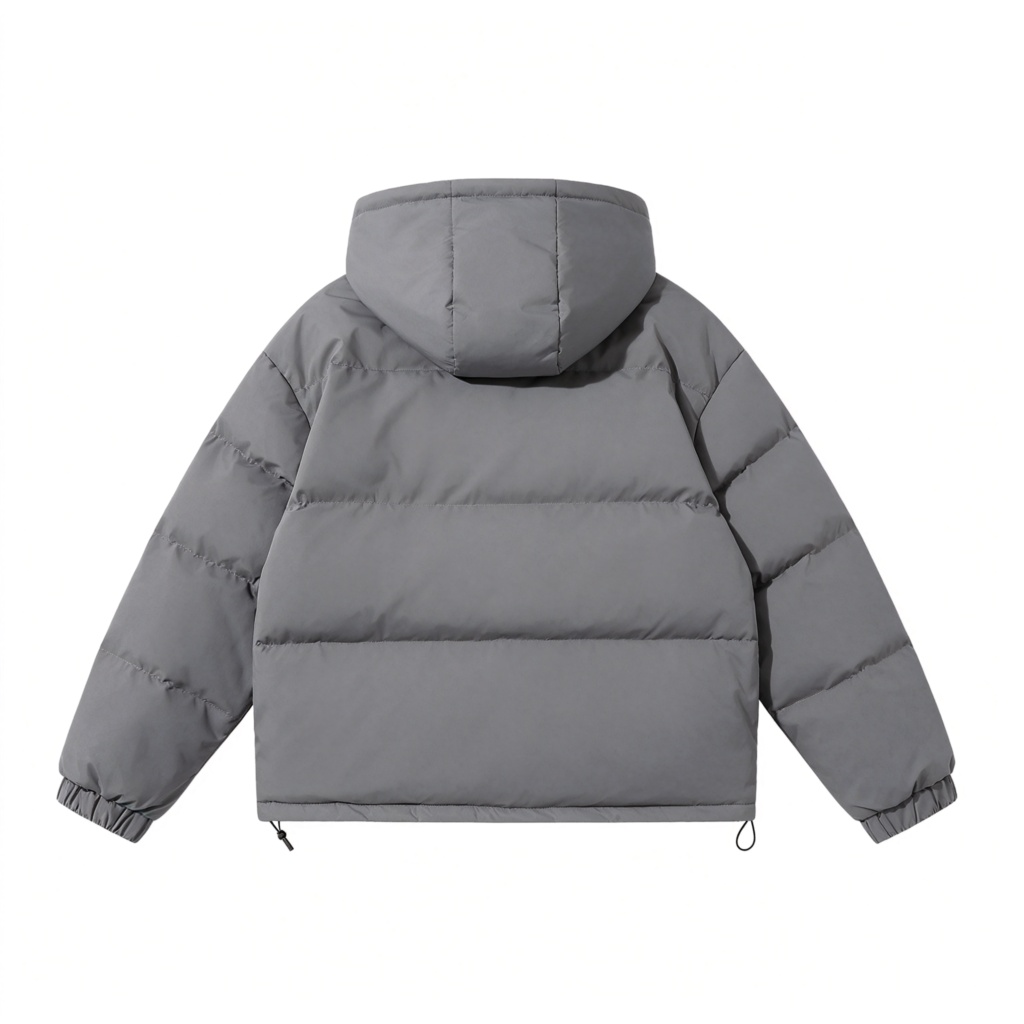 GrayHooded Down Jacket