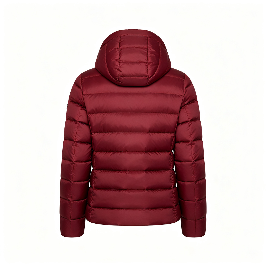 BurgundyHooded Down Jacket
