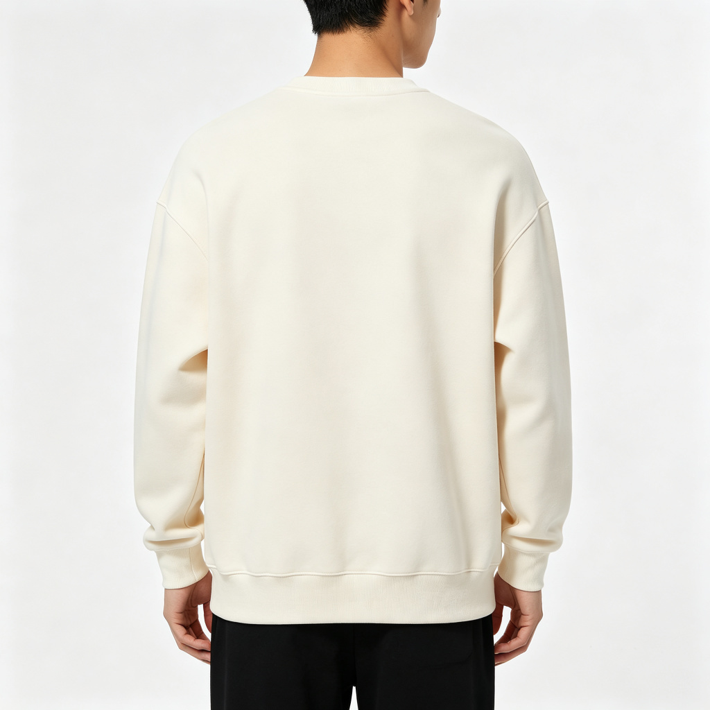 Cream White Letter Print Crewneck Sweatshirt