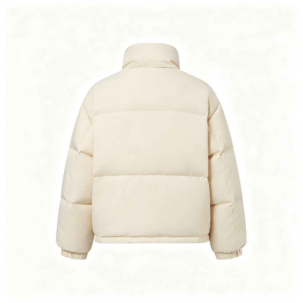 BeigeStand-Collar Down Jacket