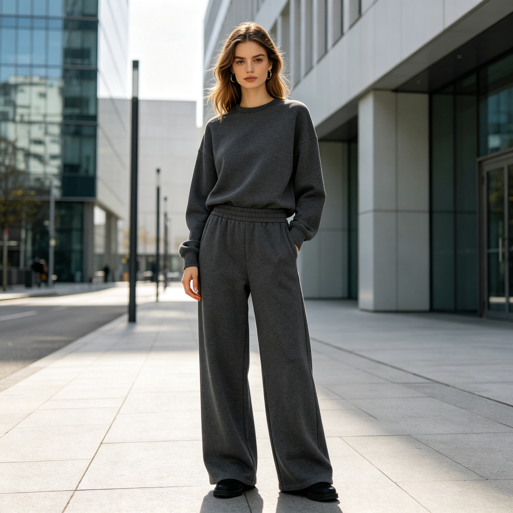 Dark Grey Wide Leg Sweatpants – casual bottoms and everyday streetwear