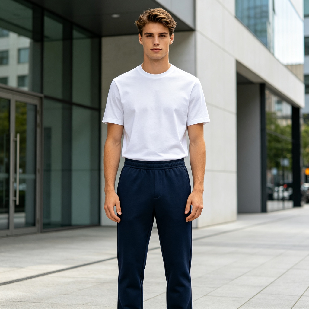 Navy Blue Straight Leg Athletic Pants – casual bottoms and everyday streetwear