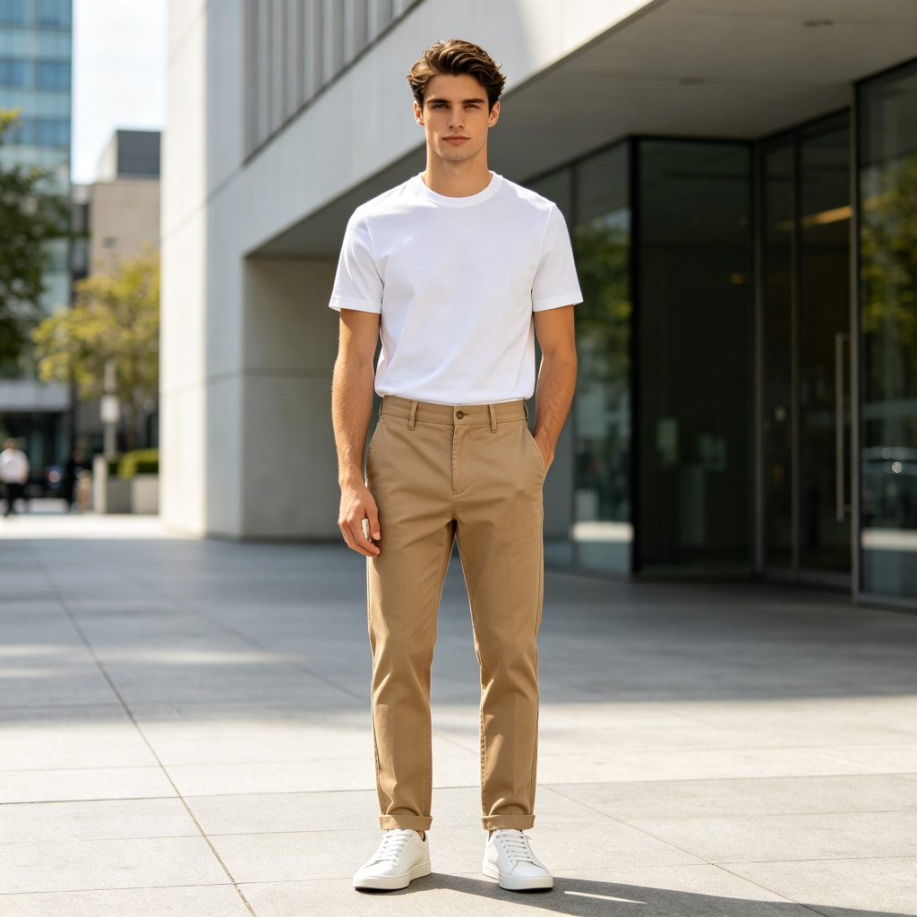 Khaki Straight Leg Chino Pants – casual bottoms and everyday streetwear
