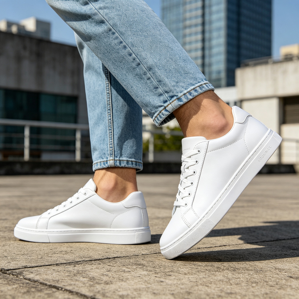 WhiteWhite Leather Sneakers