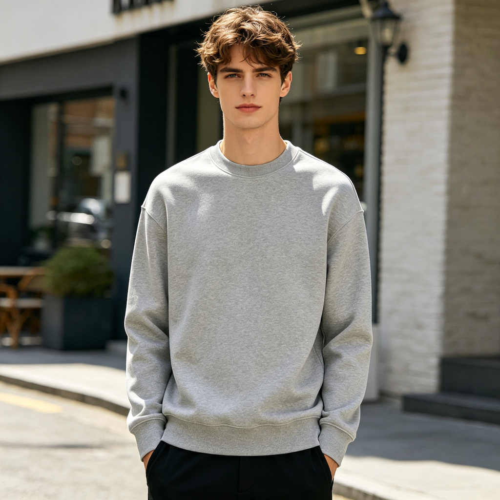 Light Gray Minimalist Crewneck Sweatshirt