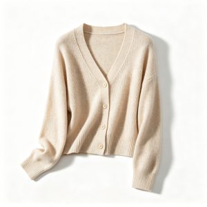 Beige Knit Cardigan Sweater – soft knitwear and casual sweater