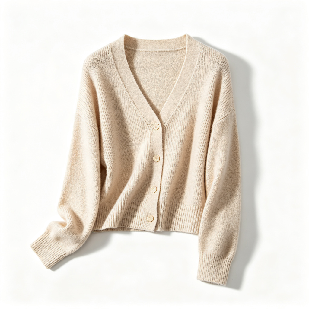 Beige Knit Cardigan Sweater – soft knitwear and casual sweater