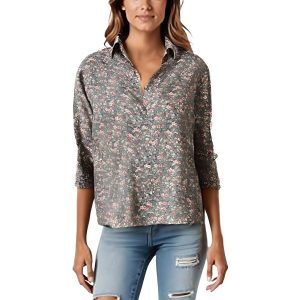 Top – bedruckt, Chiffon, mit Knopfleiste