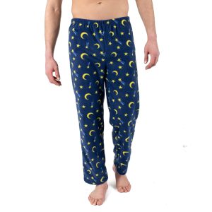 Herren-Schlafanzughose – Fleece, Mondmotiv