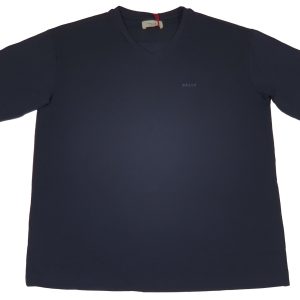 Bally Herren-T-Shirt – 6301168, Marineblau, Blau, Baumwolle, V-Ausschnitt, Logo, 7706097942588