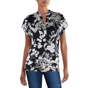 Pullover – Blumenmuster, bedruckt, Seide, Top