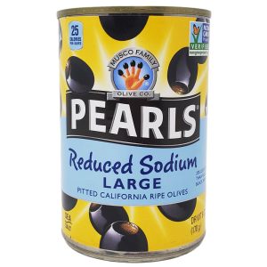 Pearl’s große schwarze Oliven mit reduziertem Natriumgehalt – 6 oz