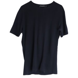 Dolce & Gabbana T-Shirt – Rundhalsausschnitt, Marineblau, Blau, Baumwolle
