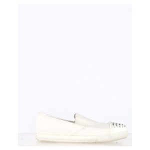 Miu Miu Sneaker – verziert, zum Hineinschlüpfen, Weiß, Leder