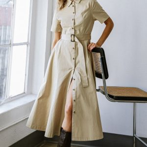 LUCKY ME Kleid – gewebt, Midi