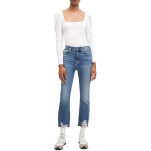 Jeans – offener Saum, Denim, verkürzt