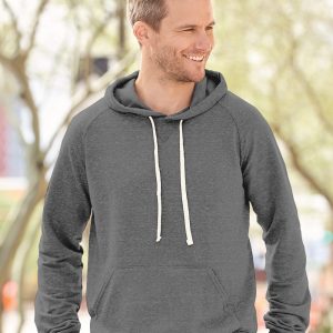 JERZEES Herren-Kapuzenpullover – Snow Heather, French Terry, Raglan, 90M
