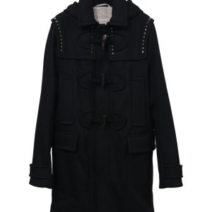 Valentino Mantel – mit Nieten, Schwarz, Wolle, 7748779999292