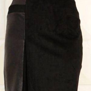 Rock – vegan, Veloursleder, Leder, Schwarz