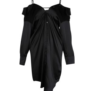 Alexander Wang Hemd – schulterfrei, Kleid, Schwarz, Seide, 7703687135292