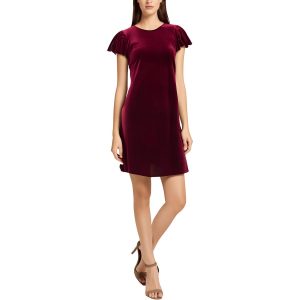Kleid – unifarben, Samt, Mini