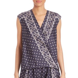 Schal – Seide, bedruckt, Top, Marineblau