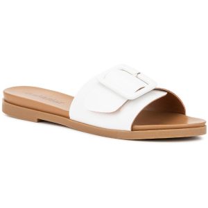 Kunstleder – zum Hineinschlüpfen – flache Sandalen
