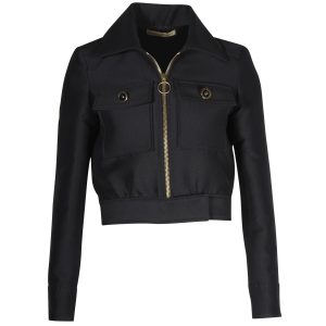 Balenciaga Jacke – verkürzt, Schwarz, Wolle, 7703683661884