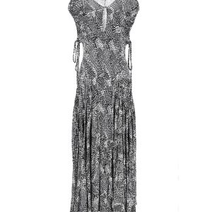 Proenza Schouler Kleid – bedruckt, Jersey, Midi, Mehrfarbig, Viskose, 7748749426748