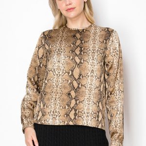 Top – Schlangenmuster, Langarm, 7832921931836