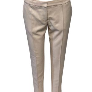 Stella McCartney Hose – schmale Passform, Beige, Baumwolle, 7766537240636
