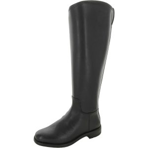 Leder – runde Schuhspitze – kniehohe Stiefel