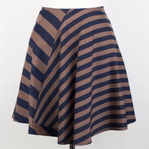 Damen-Rock – Braun, Marineblau, Blau, Seidenmischung, ausgestellt