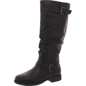 Schnalle – Kunstleder – kniehohe Stiefel