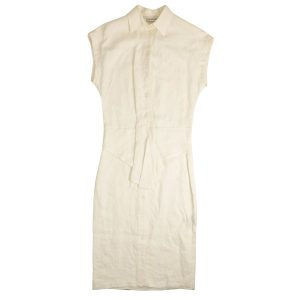 Hemd – Weiß, mit Knopfleiste, ärmellos, Kleid