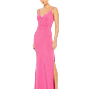 Kleid – mit Strass, verziert, V-Ausschnitt