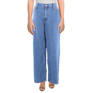 Jeans – hoher Bund, Denim, weites Bein