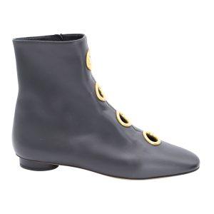 Valentino Stiefel – Lochstickerei, verziert, Schwarz, Leder, 7748673765436