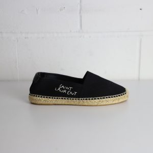 Saint Laurent Espadrilles – Logo, mit Stickerei, Ballerinas, Schwarz, Canvas