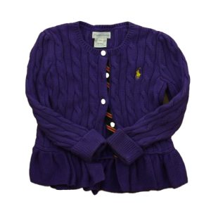 Ralph Lauren Mädchen-Strickjacke – Lila, 7805821059132
